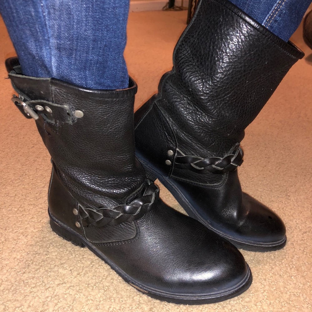 Hudson London Real Leather Mid Calf Boots